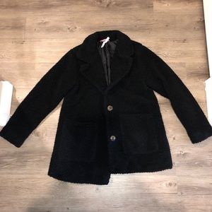 Black teddy pea coat